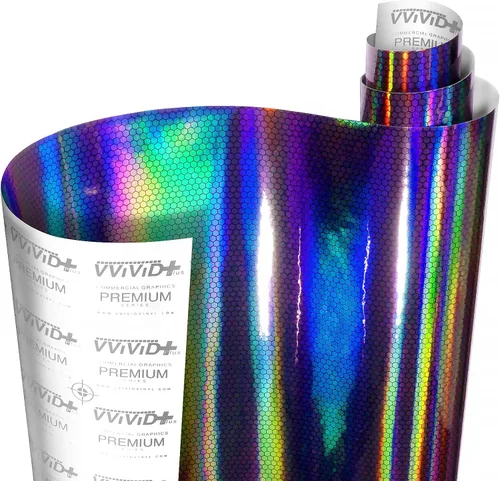 Vista 3 de VViViD+ Vinilo Holográfico Hexagonal Cromado para Envolver Automóviles (1 pie x 5 pies)