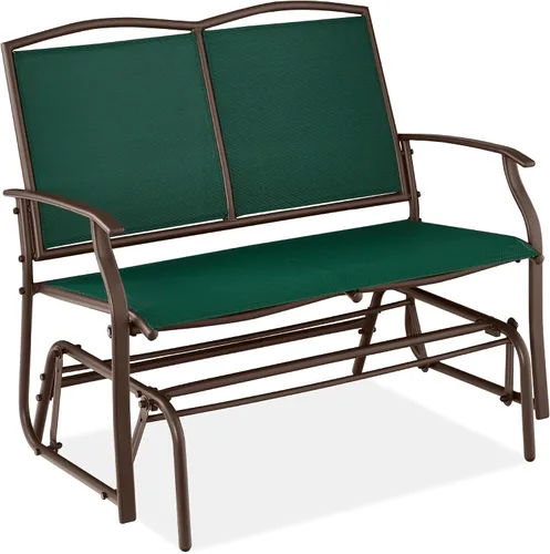 Vista 15 de Best Choice Products Columpio Deslizante de Patio Exterior para 2 Personas, Banco Loveseat Mecedor de Acero para Terraza, Porche con Tela Textilene