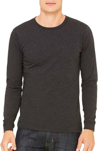 Vista 60 de Canvas Filmore 3501 - Camiseta de 4.2 onzas para hombre manga larga (1) Ceniza + (1) Jaspeado atlético