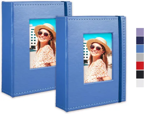 Vista 19 de Álbum de fotos pequeño de 4 x 6 pulgadas, 100 bolsillos con espacio de escritura, cubierta de cuero, libro de fotos con capacidad para fotos de 4 x