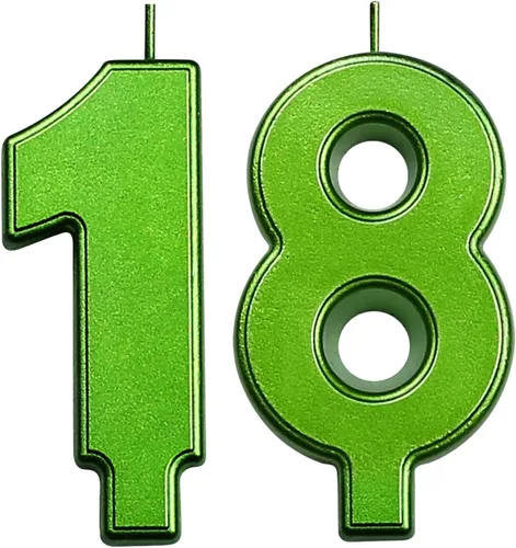 Vista 118 de DERVENTA Vela Grande de Cumpleaños Número 3D Verde Luminoso de 3.7 Pulgadas Celebración de Fiesta Aniversario Decoración Adorno para Pastel 1 Pieza