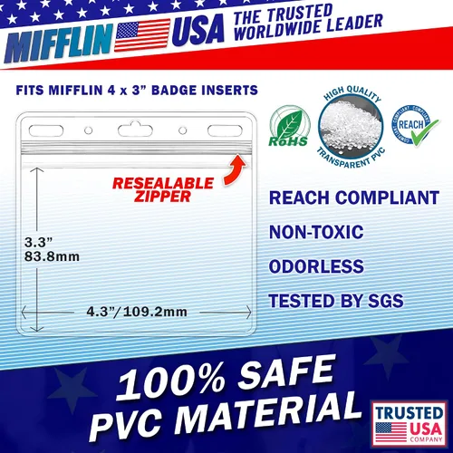 Vista 3 de Protector de tarjeta de Estados Unidos (transparente, 4 x 3 pulgadas, paquete de 50), resistente al agua y resellable horizontal de plástico
