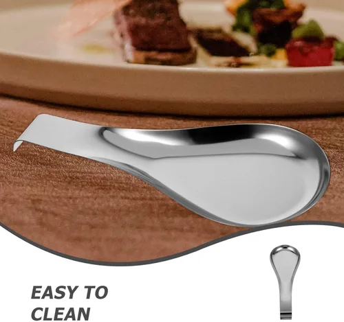 Vista 9 de Zerodeko Soporte para cucharas de acero inoxidable, soporte para cuchara, olla caliente, espátula, tenedor, cucharón, vajilla, 2 piezas