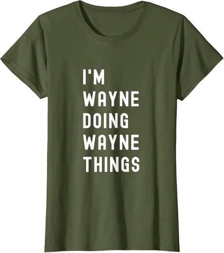 Vista 72 de Camiseta I'm Wayne Doing Wayne Things, Negro