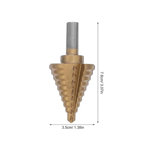 Vista 2 de GARVALON High-Speed Steel Step Drill Bit Set 1/4" to 1-3/8" Tapered Cone Bits for Stainless Steel and Wood, Spiral Step Drill for Metalworking and