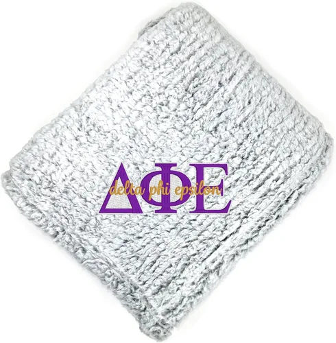 Vista 23 de Go Greek Chic Alpha Chi Omega - Manta de sherpa bordada (azul marino)