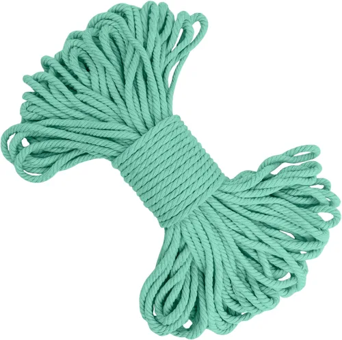 Vista 31 de Cuerda de macramé de 0.197 in x 22 yardas, cuerda gruesa de hilo de algodón natural, cuerda de colores para colgar plantas de macramé, para colgar