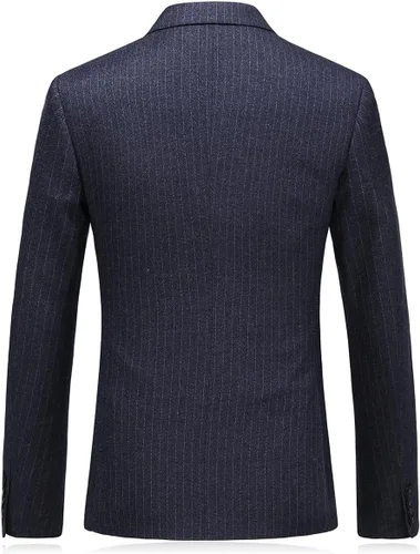 Vista 3 de KUDORO Trajes de 3 piezas para hombre, traje ajustado de doble botonadura, traje formal de esmoquin de boda Gris oscuro