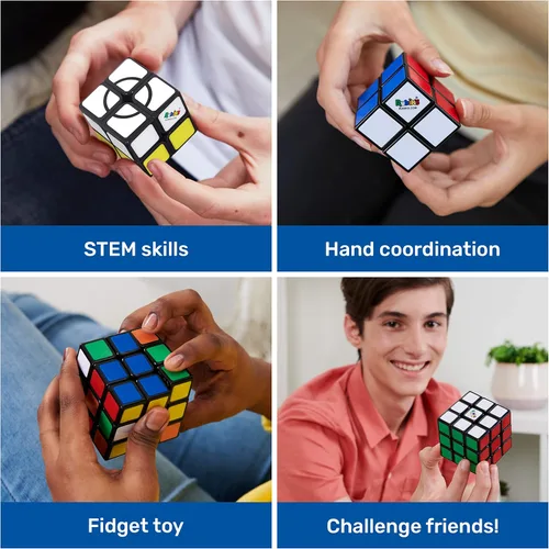 Vista 3 de Rubik's Cubo, paquete de aprender a resolver, Rubik's Cube de 3 x 3 para principiantes y aprendiz de 2 x 2, rompecabezas de cerebro para resolver