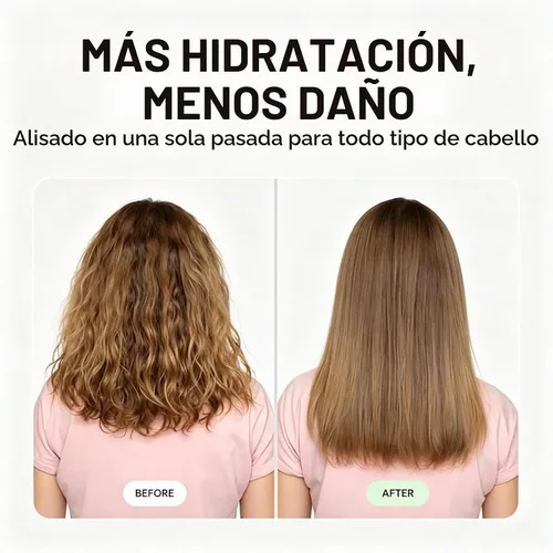 Vista 3 de Cepillo alisador de pelo de vapor, peine calentado iónico para cabello