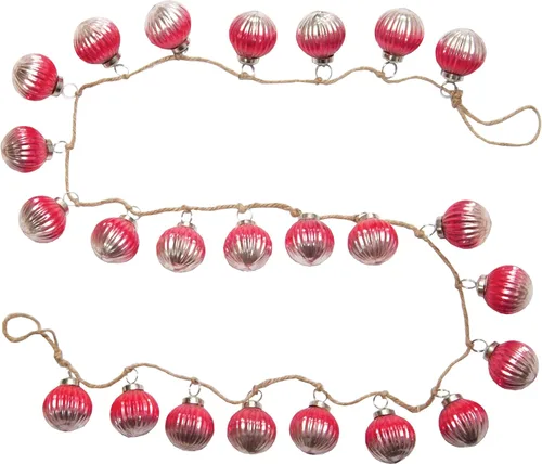 Vista 6 de Creative Co-Op - Guirnalda ornamental de cristal de mercurio en relieve plateado antiguo (XC5496)