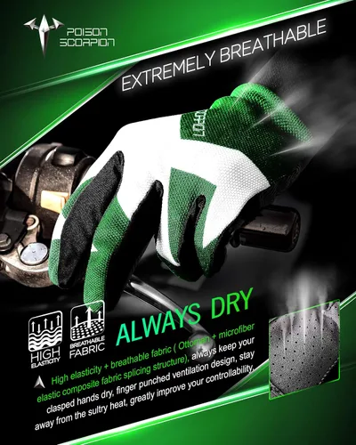 Vista 2 de POISON SCORPION Motocicleta Motocross Dirt Bike Guantes para hombres y mujeres