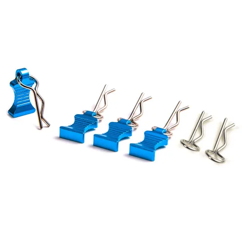 Vista 2 de 1 juego de clips de cuerpo de metal con lengüetas para 1/10 Axial SCX10 RC modelo Crawler Car (azul)