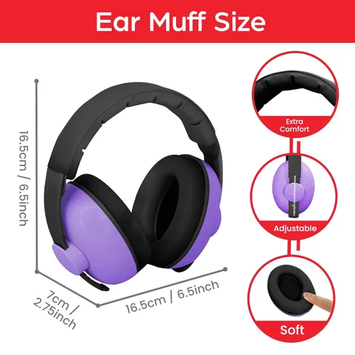 Vista 68 de Auriculares de bebé para protección contra el ruido, color blanco