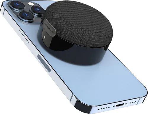 Vista 2 de Scosche BTMSS-SP BoomCan MS - Altavoz Bluetooth inalámbrico magnético portátil compatible con MagSafe iPhone 16/15/14/13/12/Pro/Pro Max, funciona