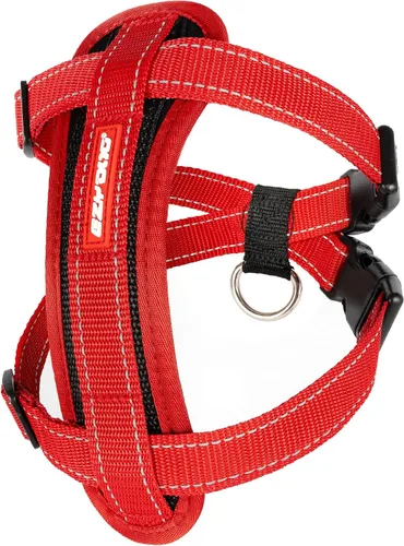 Vista 15 de EzyDog Arnés para perro sin tirones con placa de pecho – Arnés a prueba de escape con costuras reflectantes y acolchado cómodo para paseos fáciles