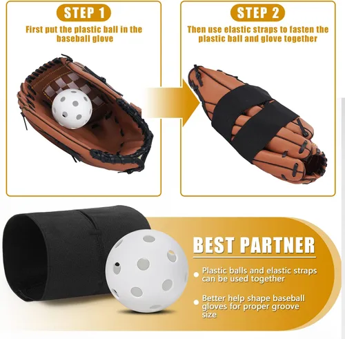 Vista 6 de Kit de guante de béisbol para hombres y adultos, mazo de guante de béisbol de estructura de una sola pieza, guantes de béisbol de madera, martillo