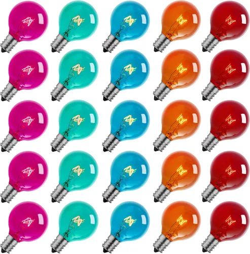 Vista 9 de Brightown Bombillas LED de repuesto G40, bombilla de plástico de globo inastillable de 1 W para base de tornillo de candelabro E12 o C7, bombillas