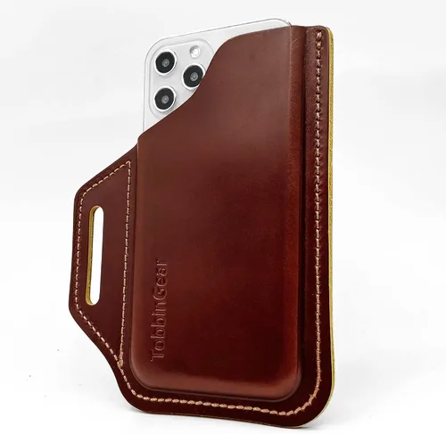 Vista 13 de TobbinGear Funda de cuero para teléfono móvil con clip para cinturón, bolsa de cinturón de cuero, funda universal para teléfono en el cinturón