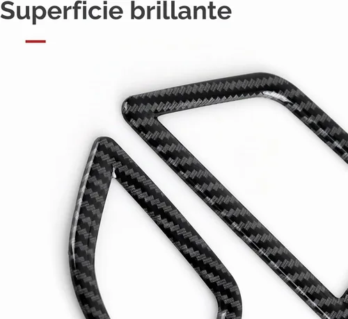 Vista 8 de 2 piezas de calcomanías para rejilla de aire del salpicadero, estilo carbono, de ABS, para ajuste en las rejillas de aire acondicionado, para BMW