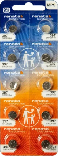 Vista 9 de Renata 397 SR726SW Baterías – 1.55 V Óxido de Plata 397 Batería de reloj (2 unidades)
