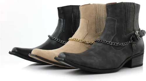 Vista 9 de Ferro Aldo Alejandro MFA606326 - Botas de vestir para hombre, de espuma viscoelástica, estilo casual, con hebilla alta y hebilla