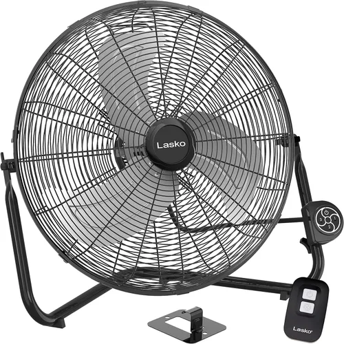 Vista 2 de Lasko Ventilador eléctrico de metal de grado comercial de alta velocidad, negro H20660 y U12104 Ventilador giratorio profesional de alta velocidad