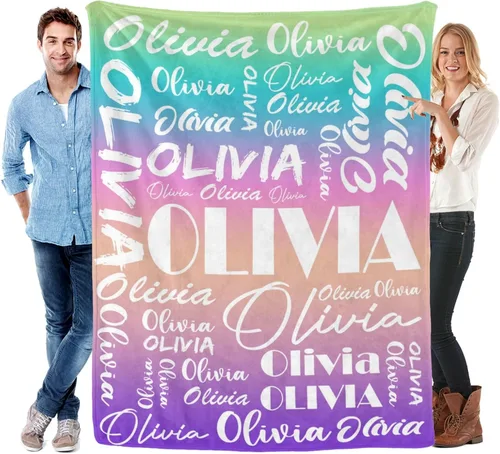 Vista 24 de Dr.TOUGH Mantas y mantas personalizadas con nombre, manta personalizada con nombre, manta personalizada para niños y adultos, manta de franela