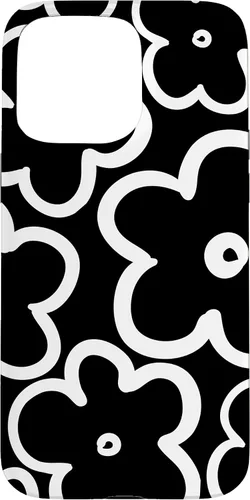 Vista 31 de Cute Flower Pattern Large Wildflower Black and White Floral Case for iPhone 17