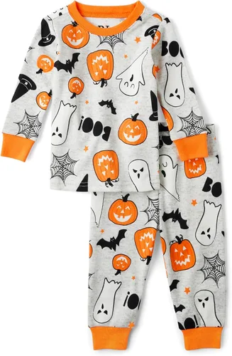 Vista 13 de The Children's Place Kids' Sibling Matching Halloween and Holiday Pajama Sets, Cotton