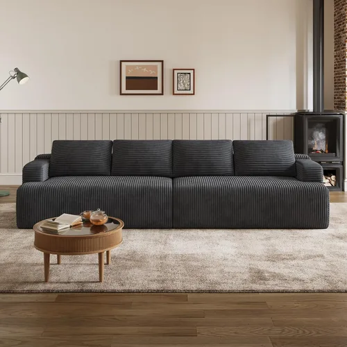 Vista 35 de Novilla Camillas deshuesadas en forma de L de 144 pulgadas para sala de Beige