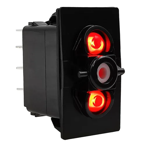 Vista 8 de Dual Blue Led 7 Pin ON-Off-ON DPDT 3 Way Rocker Switch Base para ARB/Carling Auto Marine Boat Dashboard Switch Reemplazo 12V/24V IP68