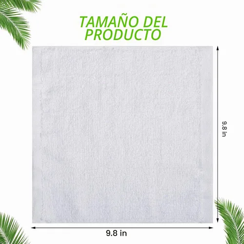 Vista 2 de Oudain 100 paños de limpieza blancos reutilizables a granel, trapos de limpieza de algodón, paños de cocina absorbentes, trapos de cocina pequeños