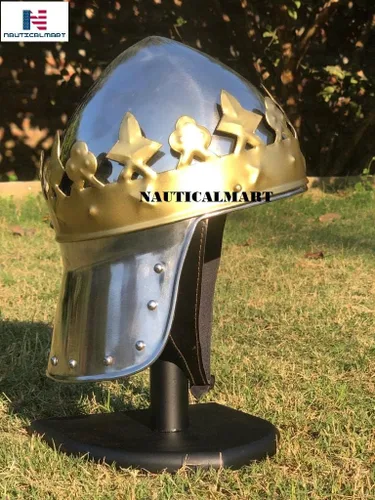 Vista 4 de NauticalMart Armor Richard the Lionheart - Casco medieval con soporte metálico, talla única