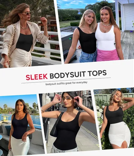 Vista 5 de Nebility Body moldeador de cintura sin costuras con cuello redondo y control de abdomen para mujer
