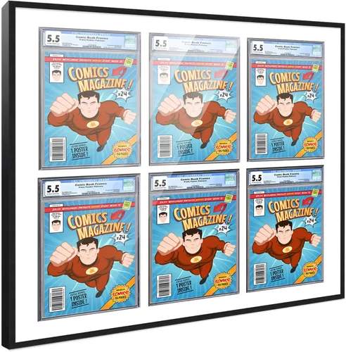 Vista 97 de Poster Palooza Marco de cómics con paspartú para 1 cómic de grado CGC, CBCS o PGX, marco de cómic de bronce para cómic de 8.125 x 13 pulgadas