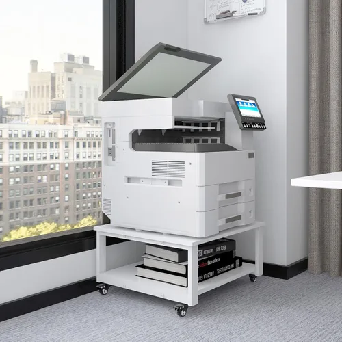 Vista 9 de Natwind 2 Tier Laser Printer Stand, 24''x24'' Large Printer Table, Black Negro