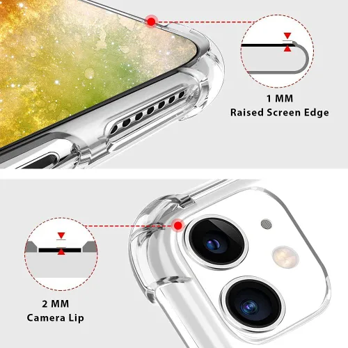 Vista 6 de Funda para iPhone 11 con cuello transparente para colgar y colgar en el hombro, cubierta de teléfono cruzada, para mujeres y niñas, funda protectora