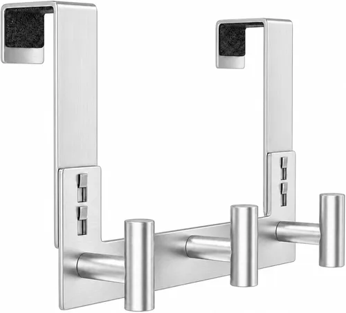 Vista 22 de HUFEEOH Paquete de 1 soporte negro para puerta con 4 ganchos en T