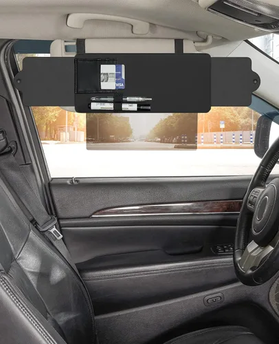 Vista 4 de JoyTutus Extensor de parasol polarizado para automóvil con lente de policarbonato, extensor de visera ajustable antirreflejo, conducción segura