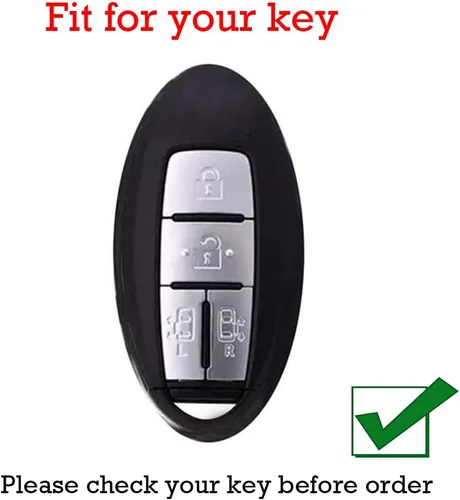 Vista 2 de KUNIO Funda protectora para llave de coche para Nissan March Quest, funda protectora de cuero para llaves