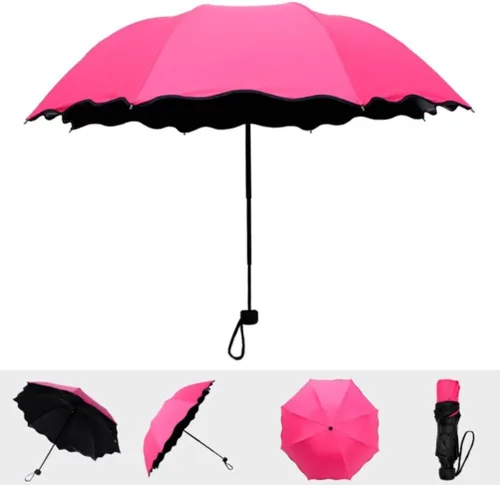 Vista 2 de Honeystore Blossom Magic Compact paraguas Triple plegable Anti-UV Dome Sombrilla