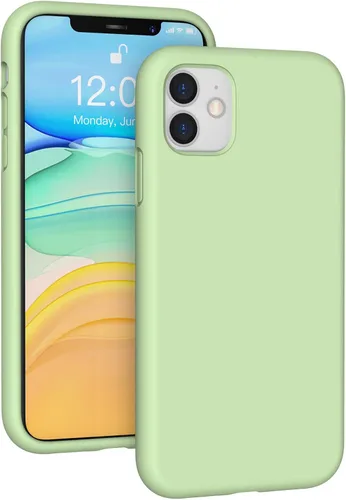 Vista 130 de Funda de silicona líquida compatible con iPhone 12 Pro Max 6.7 pulgadas, funda de gel de protección completa con forro de microfibra, funda