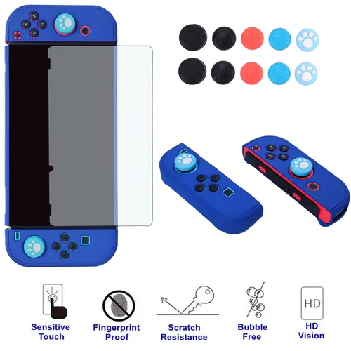 Vista 4 de Dockable Case for Nintendo Switch - COMCOOL 3 in 1 Protective Cover Case for Nintendo Switch and Joy-Con Controller with Screen Protector and Thumb