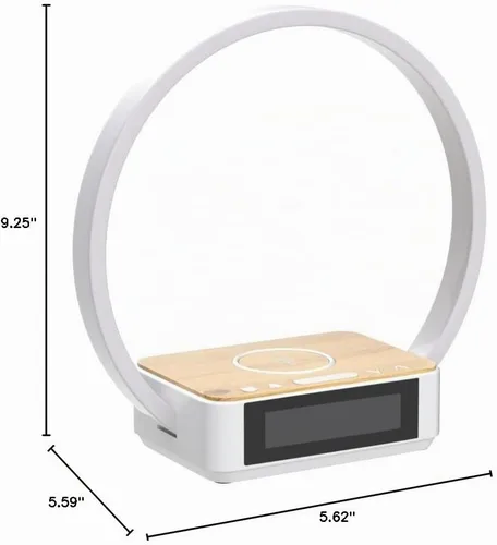 Vista 14 de WILIT Lámpara de mesita de noche con reloj despertador, lámpara táctil con cargador inalámbrico, luz nocturna para dormitorio, luz de despertar
