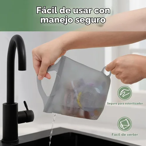 Vista 6 de Bolsa de vaporización y esterilización de microondas de silicona Haakaa para viajes, bolsas de vaporización de silicona reutilizables de 30oz/900ml