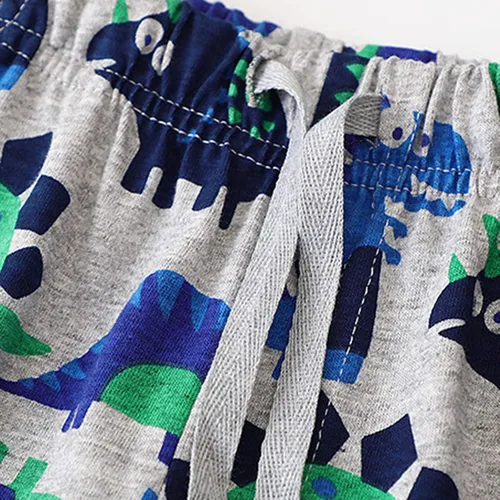 Vista 6 de Conjunto de ropa de verano para bebés y niños pequeños de 1 a 6 años de edad, camisetas de dinosaurio de manga corta con estampado de squama