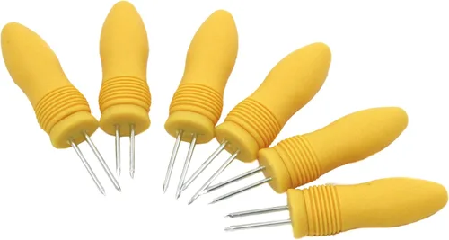 Vista 6 de Chef Craft Classic EZ Store - Juego de 8 soportes para maíz jumbo, amarillo/verde/azul/naranja