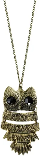 Vista 5 de Collar de cadena con diseño de búho, diseño de búho, diseño de búho, para mujer y niña, para joyería de moda