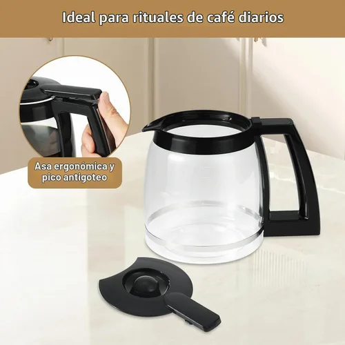 Vista 3 de Reemplazo de jarra de café de vidrio para 12 tazas compatible con Cuisinart